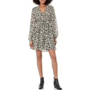 Steve Madden Apparel Women's Rami Mini Dress Black/Ivory Chiffon  XL